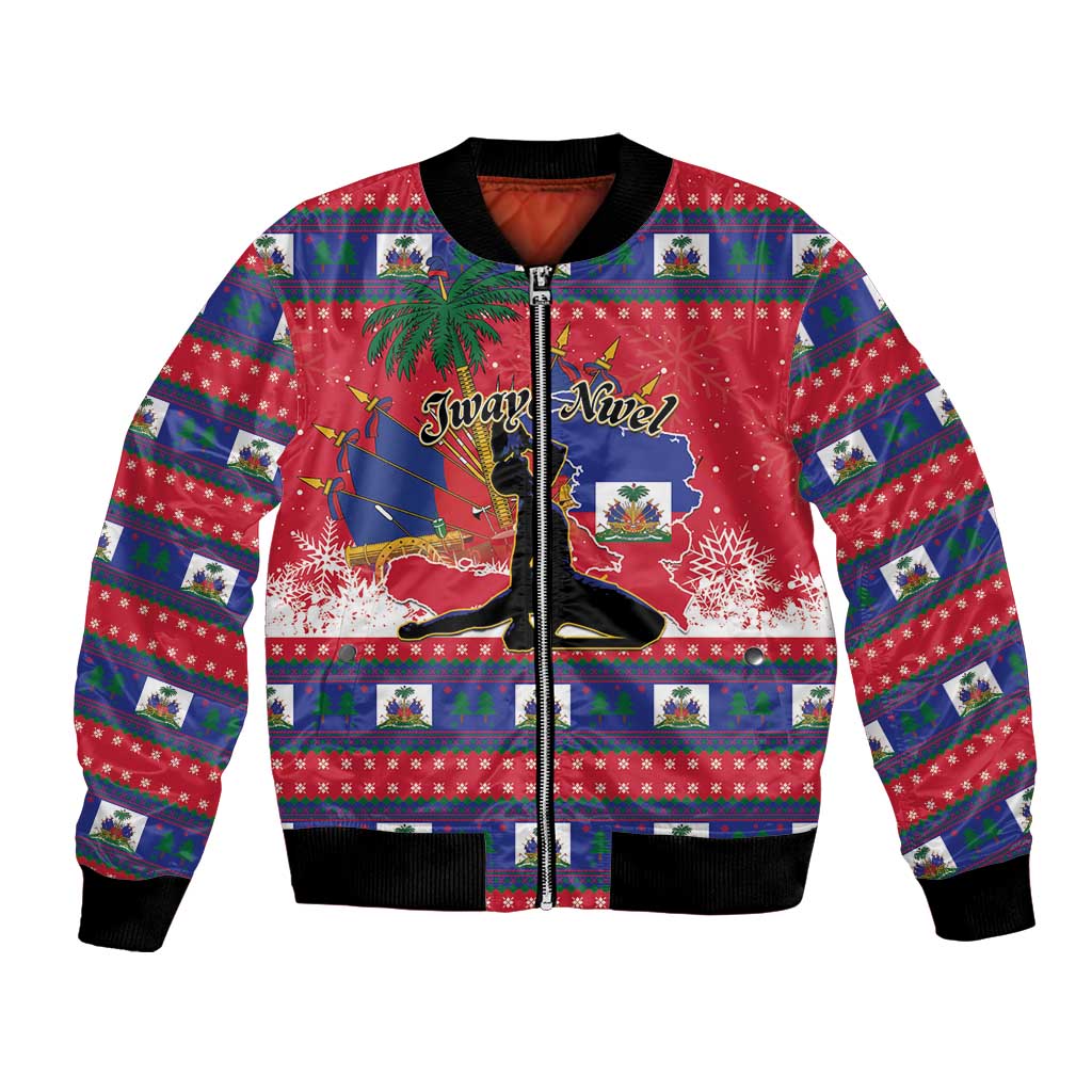 Personalized Ayiti Jwaye Nwel Bomber Jacket Haiti Merry Christmas - Wonder Print Shop
