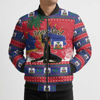 Personalized Ayiti Jwaye Nwel Bomber Puffer Jacket Haiti Merry Christmas - Wonder Print Shop