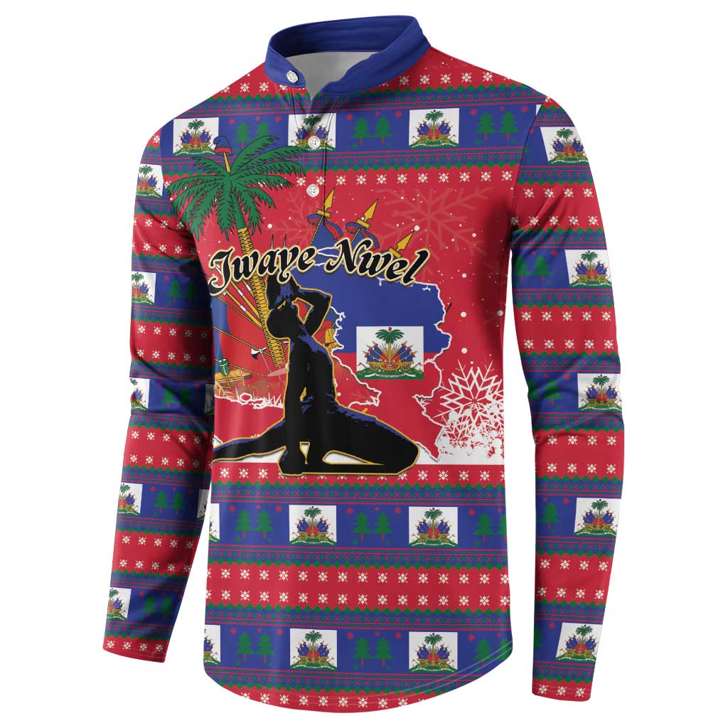 Personalized Ayiti Jwaye Nwel Button Sweatshirt Haiti Merry Christmas - Wonder Print Shop