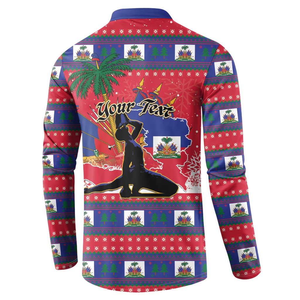 Personalized Ayiti Jwaye Nwel Button Sweatshirt Haiti Merry Christmas - Wonder Print Shop