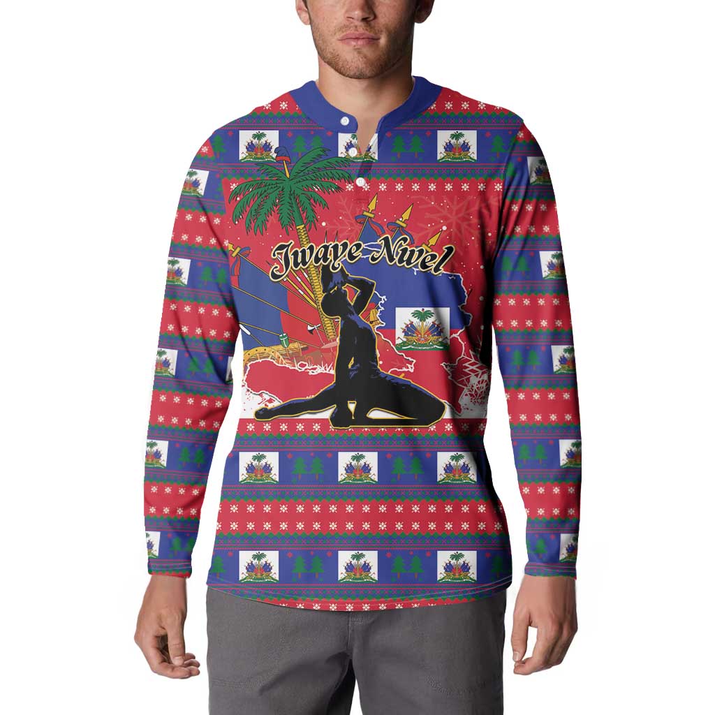 Personalized Ayiti Jwaye Nwel Button Sweatshirt Haiti Merry Christmas - Wonder Print Shop