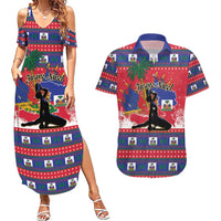 Personalized Ayiti Jwaye Nwel Couples Matching Summer Maxi Dress and Hawaiian Shirt Haiti Merry Christmas - Wonder Print Shop
