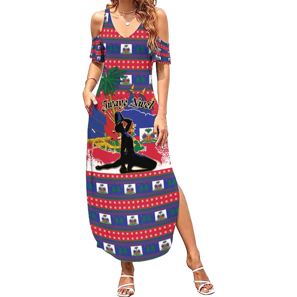 Personalized Ayiti Jwaye Nwel Family Matching Summer Maxi Dress and Hawaiian Shirt Haiti Merry Christmas - Wonder Print Shop