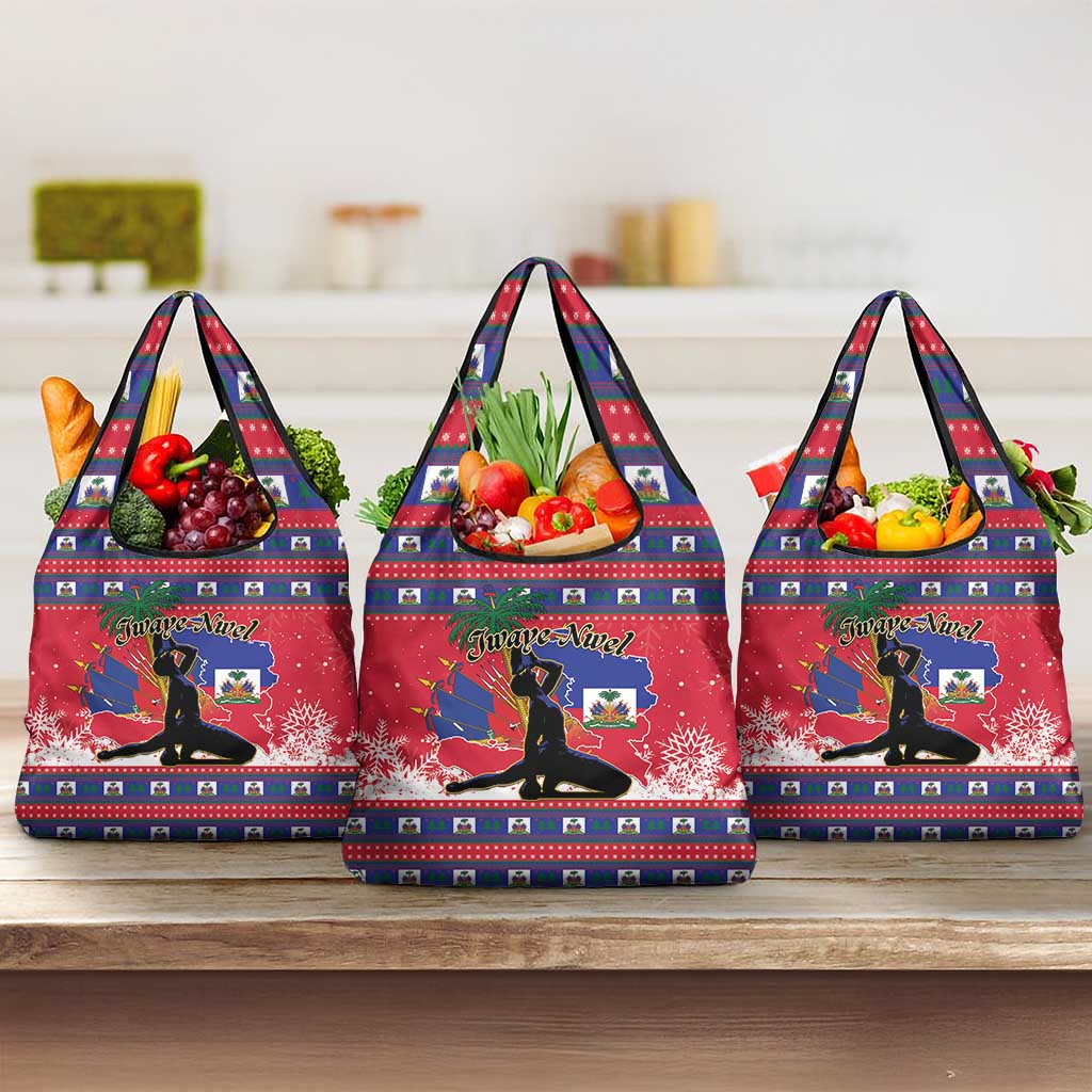 Ayiti Jwaye Nwel Grocery Bag Haiti Merry Christmas - Wonder Print Shop