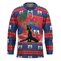 Personalized Ayiti Jwaye Nwel Hockey Jersey Haiti Merry Christmas - Wonder Print Shop
