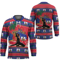 Personalized Ayiti Jwaye Nwel Hockey Jersey Haiti Merry Christmas - Wonder Print Shop