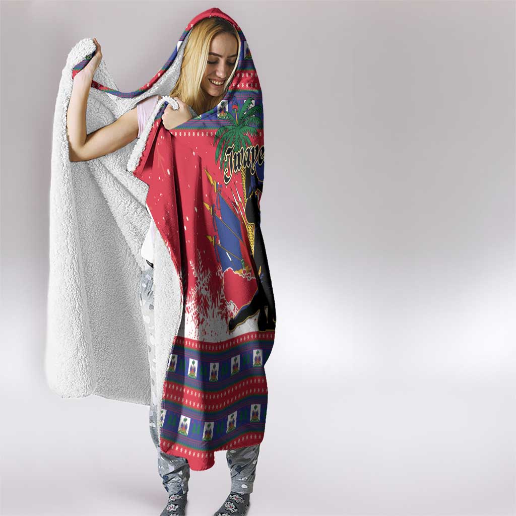Ayiti Jwaye Nwel Hooded Blanket Haiti Merry Christmas - Wonder Print Shop