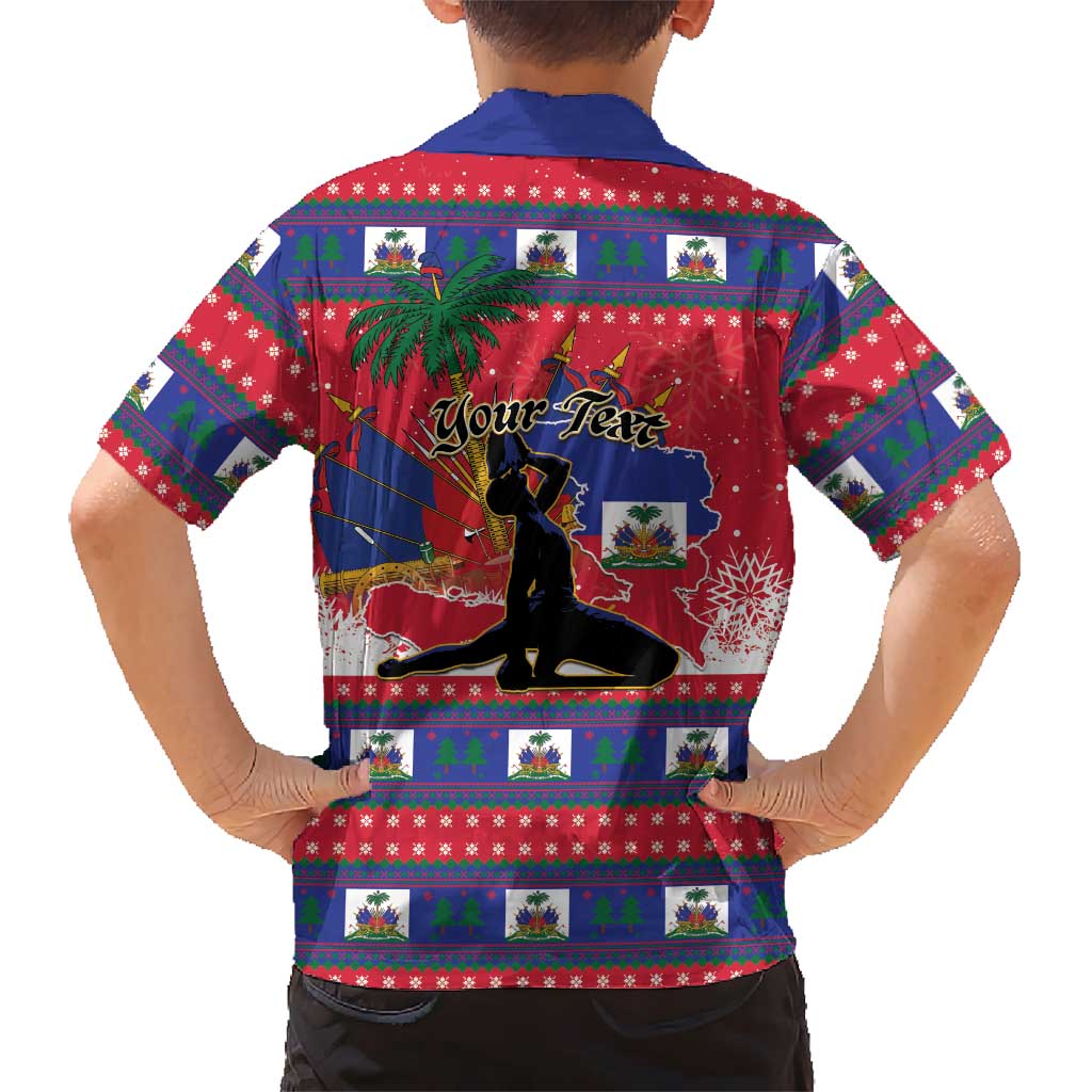 Personalized Ayiti Jwaye Nwel Kid Hawaiian Shirt Haiti Merry Christmas - Wonder Print Shop