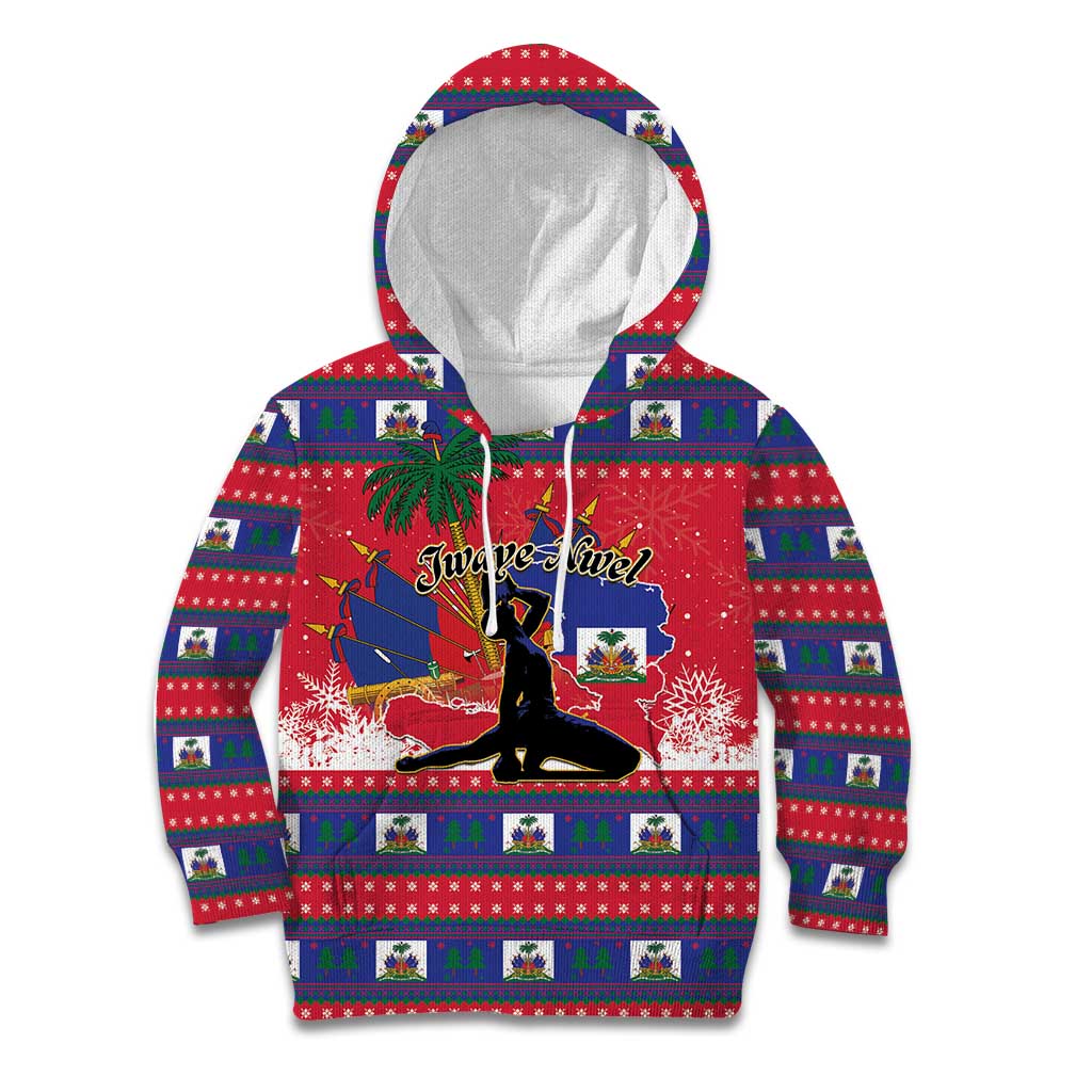 Personalized Ayiti Jwaye Nwel Kid Hoodie Haiti Merry Christmas - Wonder Print Shop