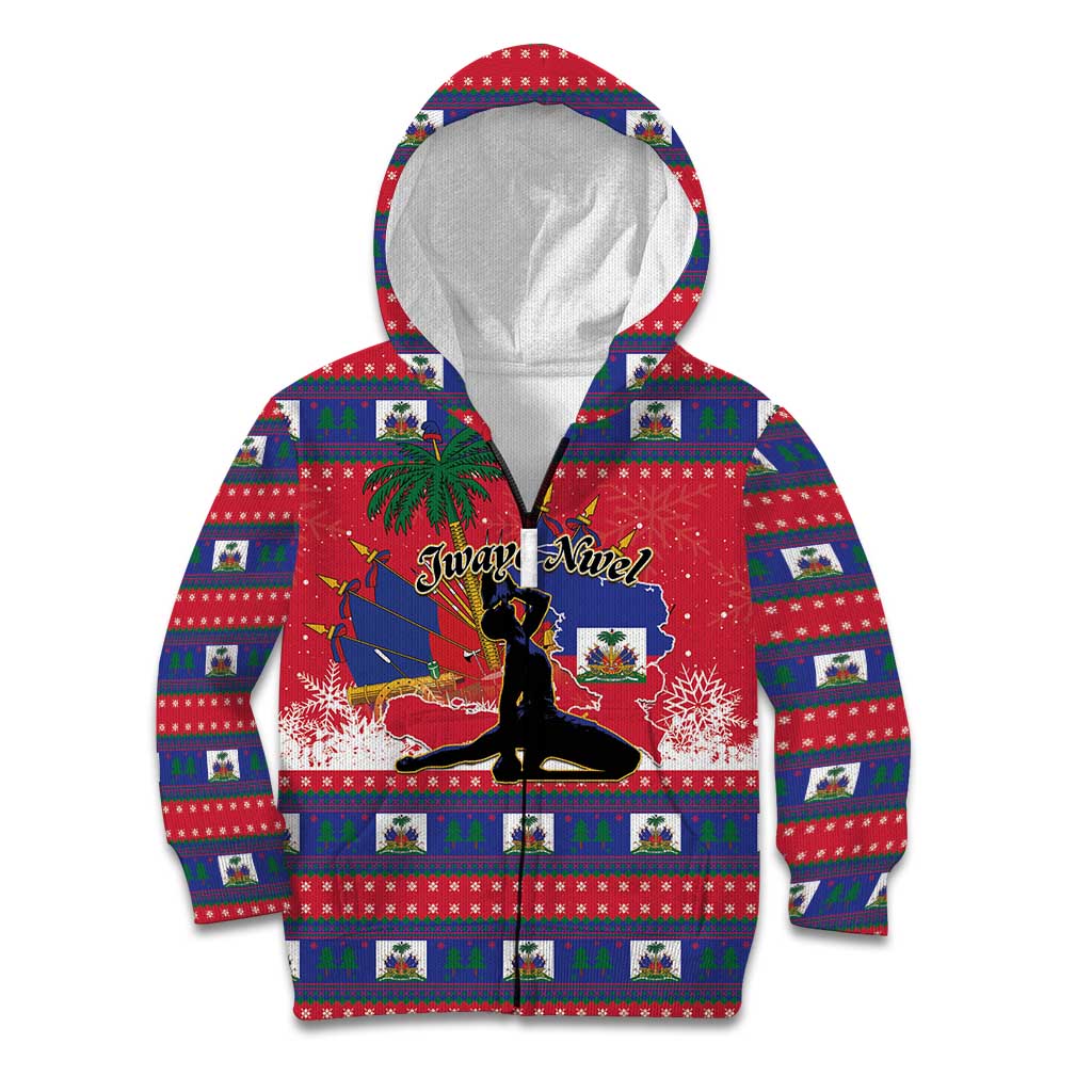 Personalized Ayiti Jwaye Nwel Kid Hoodie Haiti Merry Christmas - Wonder Print Shop