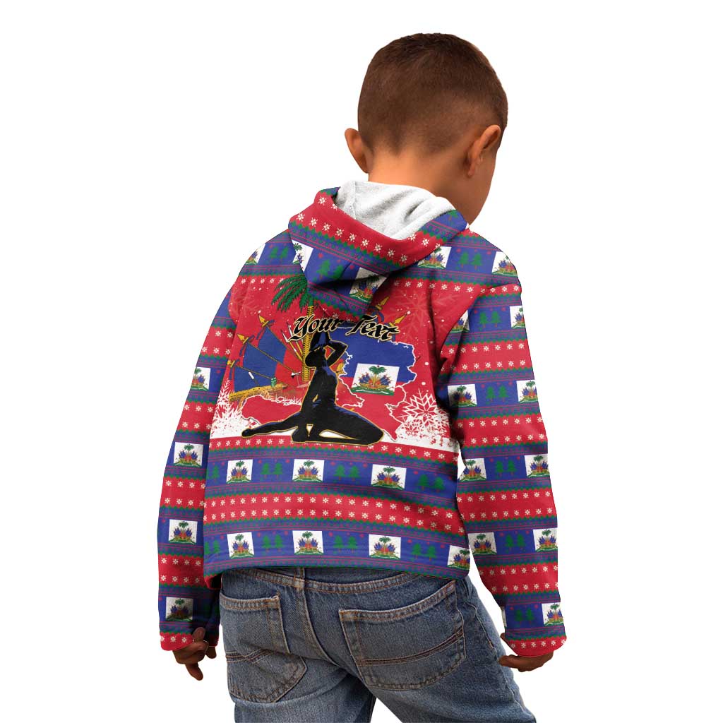 Personalized Ayiti Jwaye Nwel Kid Hoodie Haiti Merry Christmas - Wonder Print Shop