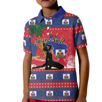 Personalized Ayiti Jwaye Nwel Kid Polo Shirt Haiti Merry Christmas - Wonder Print Shop