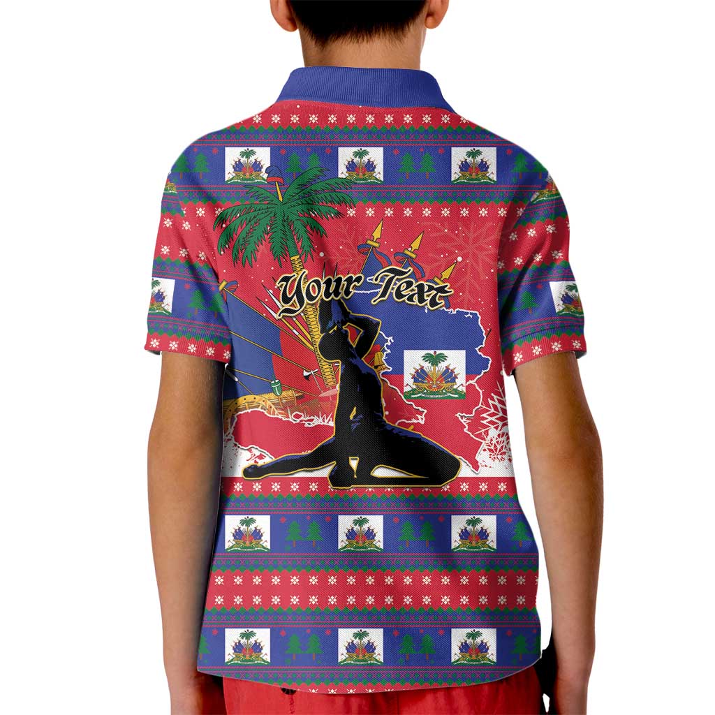 Personalized Ayiti Jwaye Nwel Kid Polo Shirt Haiti Merry Christmas - Wonder Print Shop