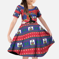 Personalized Ayiti Jwaye Nwel Kid Short Sleeve Dress Haiti Merry Christmas - Wonder Print Shop