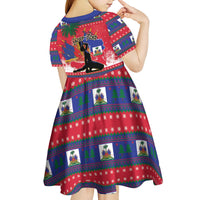 Personalized Ayiti Jwaye Nwel Kid Short Sleeve Dress Haiti Merry Christmas - Wonder Print Shop
