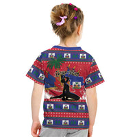 Personalized Ayiti Jwaye Nwel Kid T Shirt Haiti Merry Christmas - Wonder Print Shop