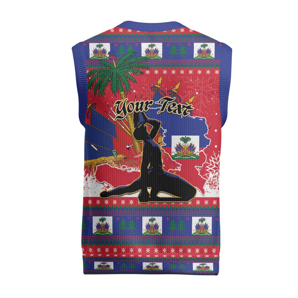 Ayiti Jwaye Nwel Christmas Knitted V-Neck Vest Haiti Merry Christmas - Wonder Print Shop
