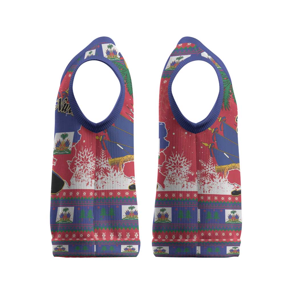 Ayiti Jwaye Nwel Christmas Knitted V-Neck Vest Haiti Merry Christmas - Wonder Print Shop