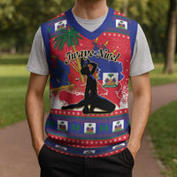 Ayiti Jwaye Nwel Christmas Knitted V-Neck Vest Haiti Merry Christmas - Wonder Print Shop