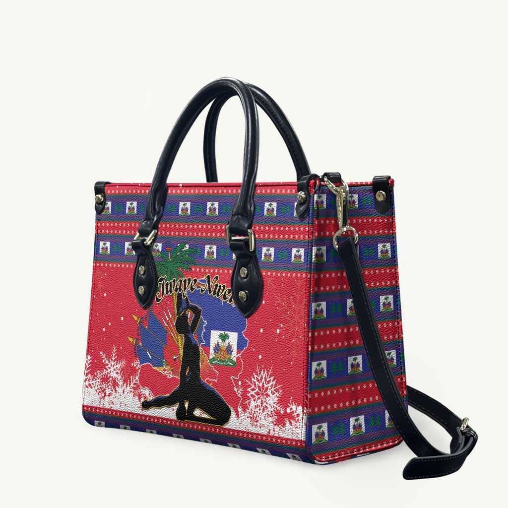 Ayiti Jwaye Nwel Leather Bag Haiti Merry Christmas - Wonder Print Shop