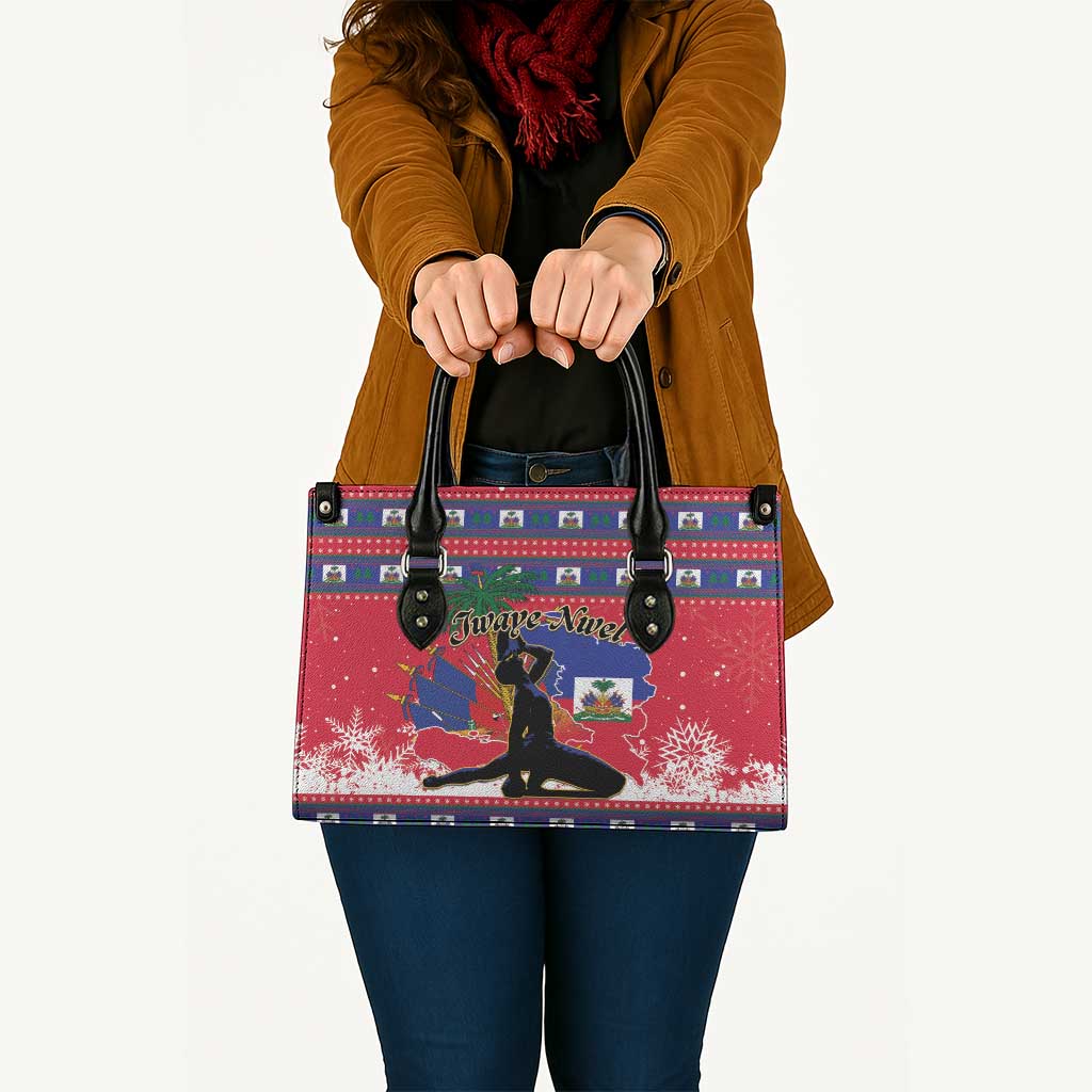 Ayiti Jwaye Nwel Leather Bag Haiti Merry Christmas - Wonder Print Shop