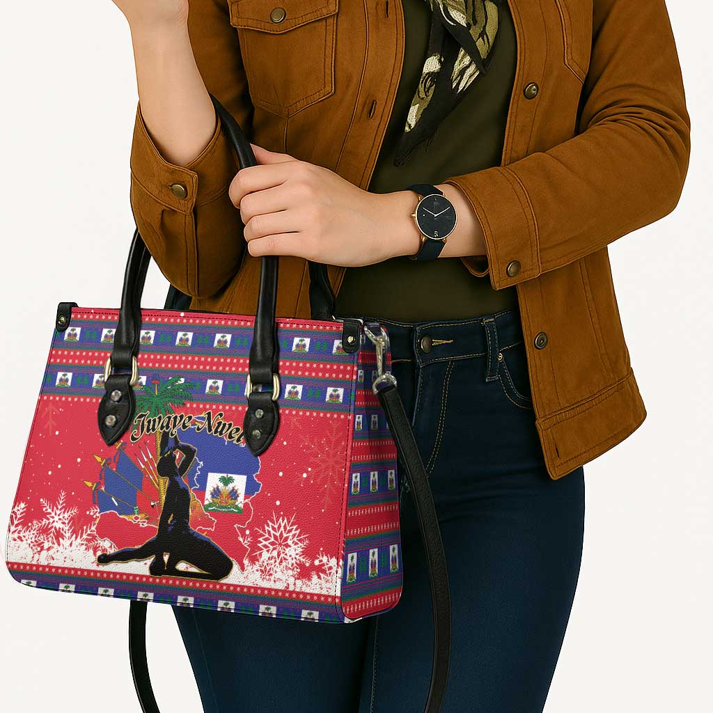 Ayiti Jwaye Nwel Leather Bag Haiti Merry Christmas - Wonder Print Shop