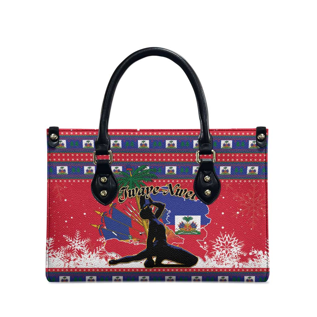 Ayiti Jwaye Nwel Leather Bag Haiti Merry Christmas - Wonder Print Shop