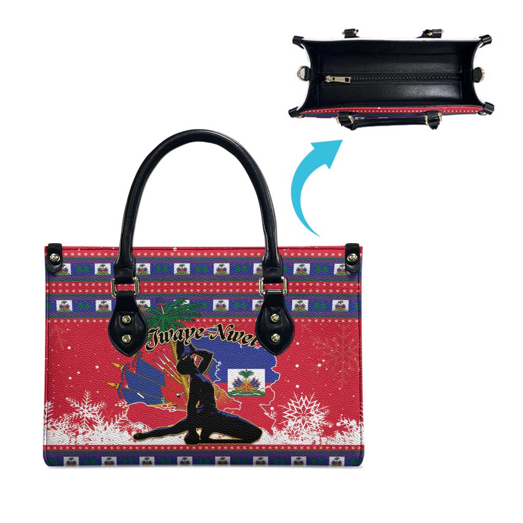Ayiti Jwaye Nwel Leather Bag Haiti Merry Christmas - Wonder Print Shop