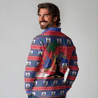Personalized Ayiti Jwaye Nwel Long Sleeve Polo Shirt Haiti Merry Christmas - Wonder Print Shop