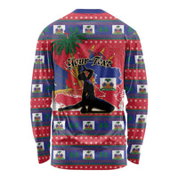 Personalized Ayiti Jwaye Nwel Long Sleeve Shirt Haiti Merry Christmas - Wonder Print Shop