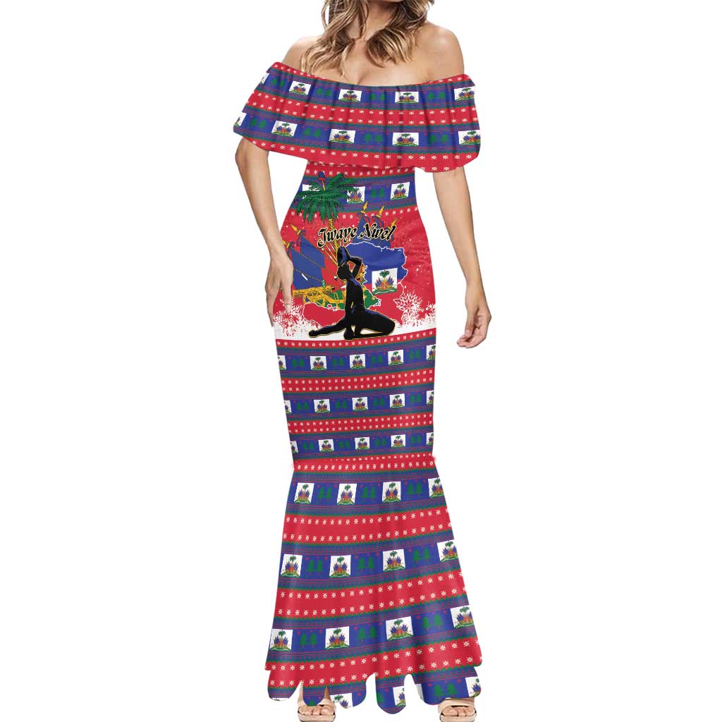 Personalized Ayiti Jwaye Nwel Mermaid Dress Haiti Merry Christmas - Wonder Print Shop