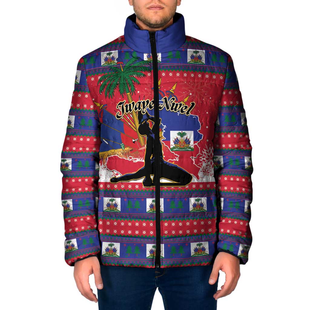 Personalized Ayiti Jwaye Nwel Padded Jacket Haiti Merry Christmas - Wonder Print Shop