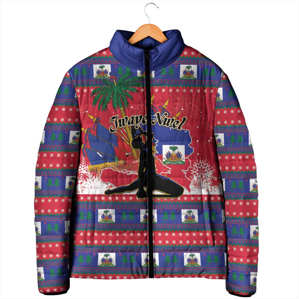 Personalized Ayiti Jwaye Nwel Padded Jacket Haiti Merry Christmas - Wonder Print Shop