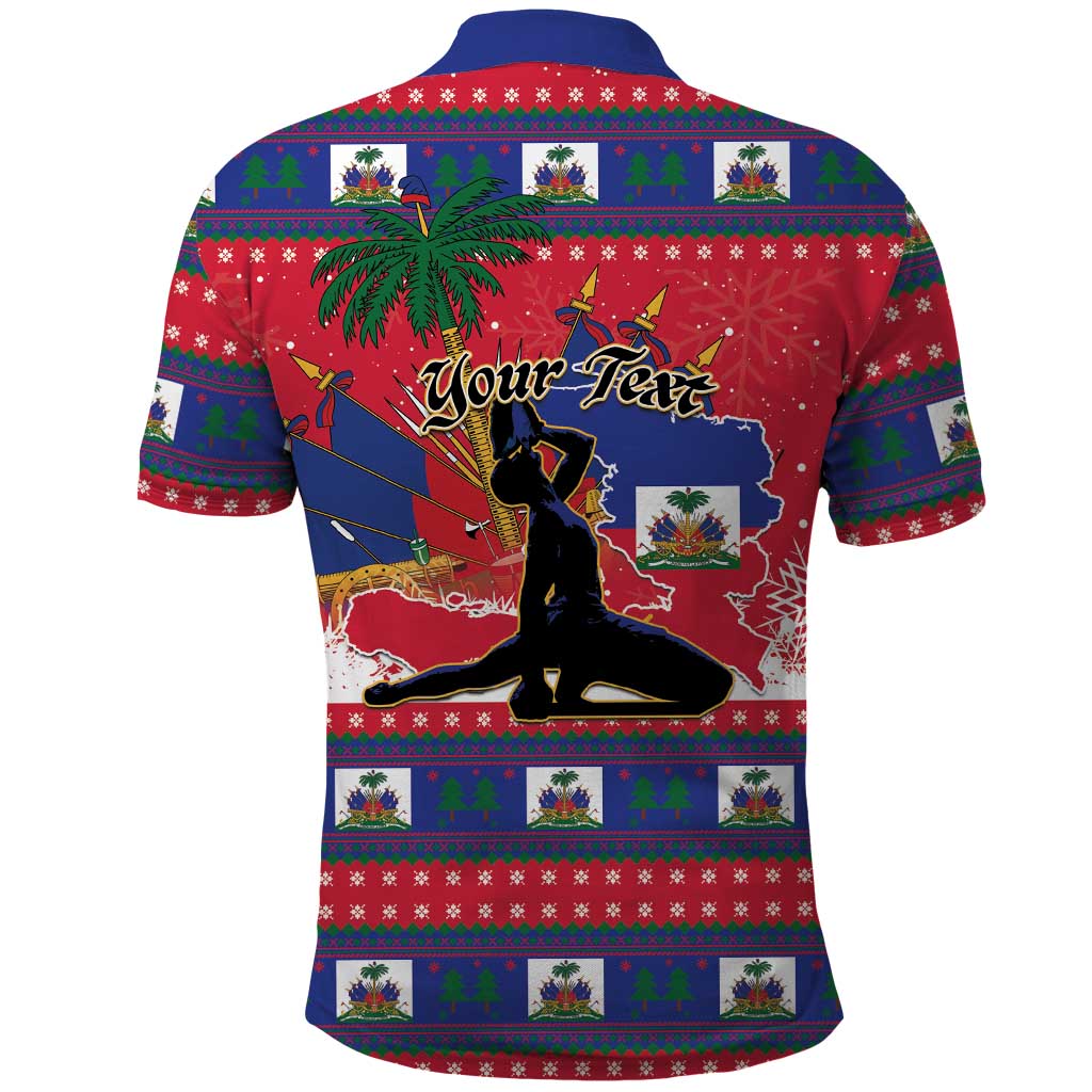 Personalized Ayiti Jwaye Nwel Polo Shirt Haiti Merry Christmas - Wonder Print Shop