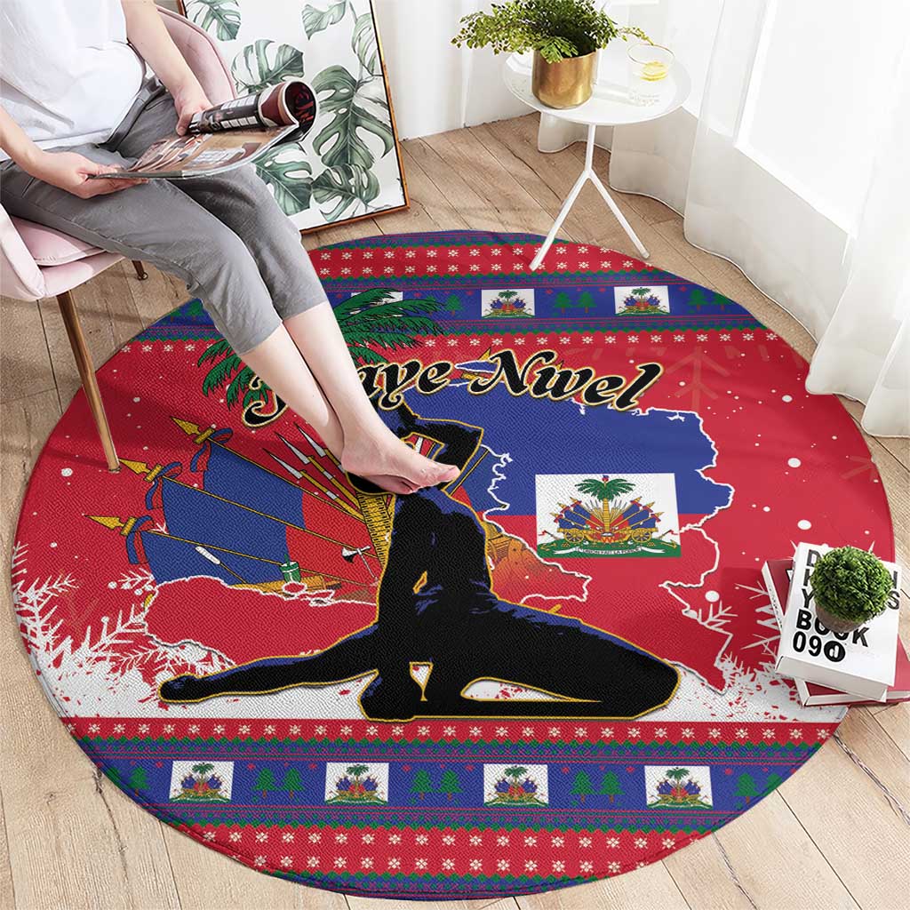 Ayiti Jwaye Nwel Round Carpet Haiti Merry Christmas - Wonder Print Shop