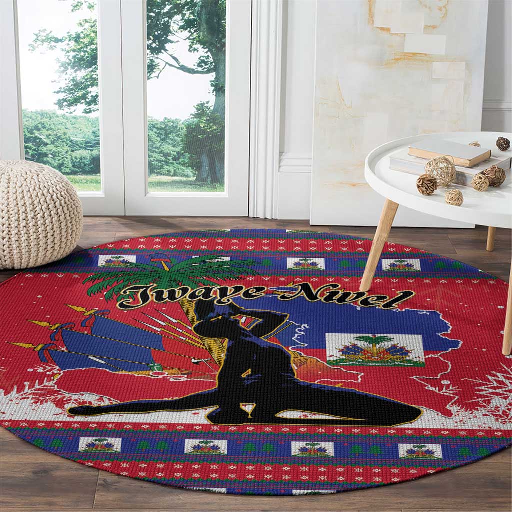 Ayiti Jwaye Nwel Round Carpet Haiti Merry Christmas - Wonder Print Shop