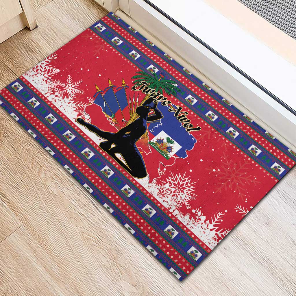 Ayiti Jwaye Nwel Rubber Doormat Haiti Merry Christmas - Wonder Print Shop