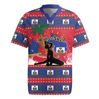Personalized Ayiti Jwaye Nwel Rugby Jersey Haiti Merry Christmas - Wonder Print Shop