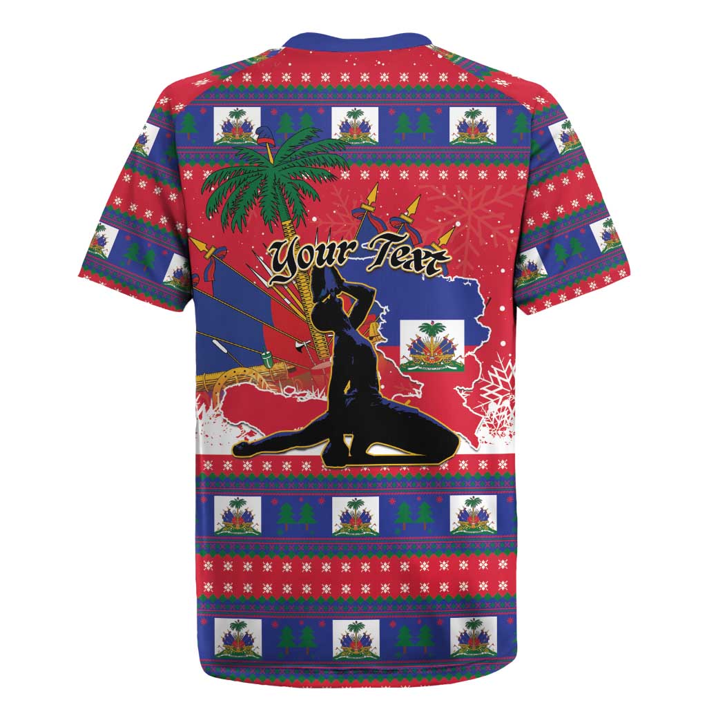 Personalized Ayiti Jwaye Nwel Rugby Jersey Haiti Merry Christmas - Wonder Print Shop