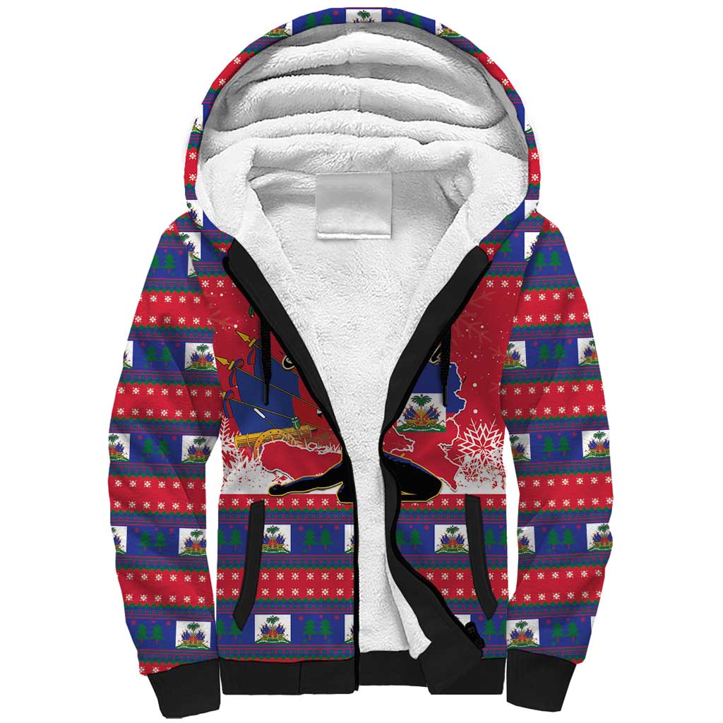 Personalized Ayiti Jwaye Nwel Sherpa Hoodie Haiti Merry Christmas - Wonder Print Shop