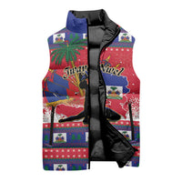 Personalized Ayiti Jwaye Nwel Sleeveless Puffer Jacket Haiti Merry Christmas - Wonder Print Shop