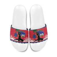 Ayiti Jwaye Nwel Slide Sandals Haiti Merry Christmas - Wonder Print Shop