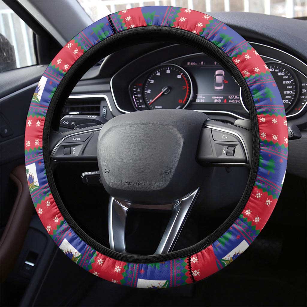 Ayiti Jwaye Nwel Steering Wheel Cover Haiti Merry Christmas - Wonder Print Shop