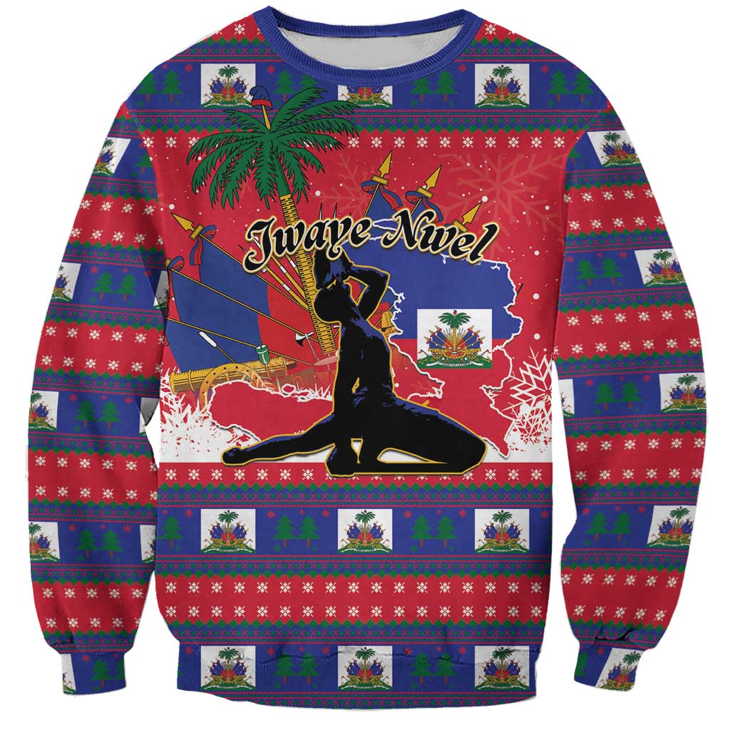 Personalized Ayiti Jwaye Nwel Sweatshirt Haiti Merry Christmas - Wonder Print Shop