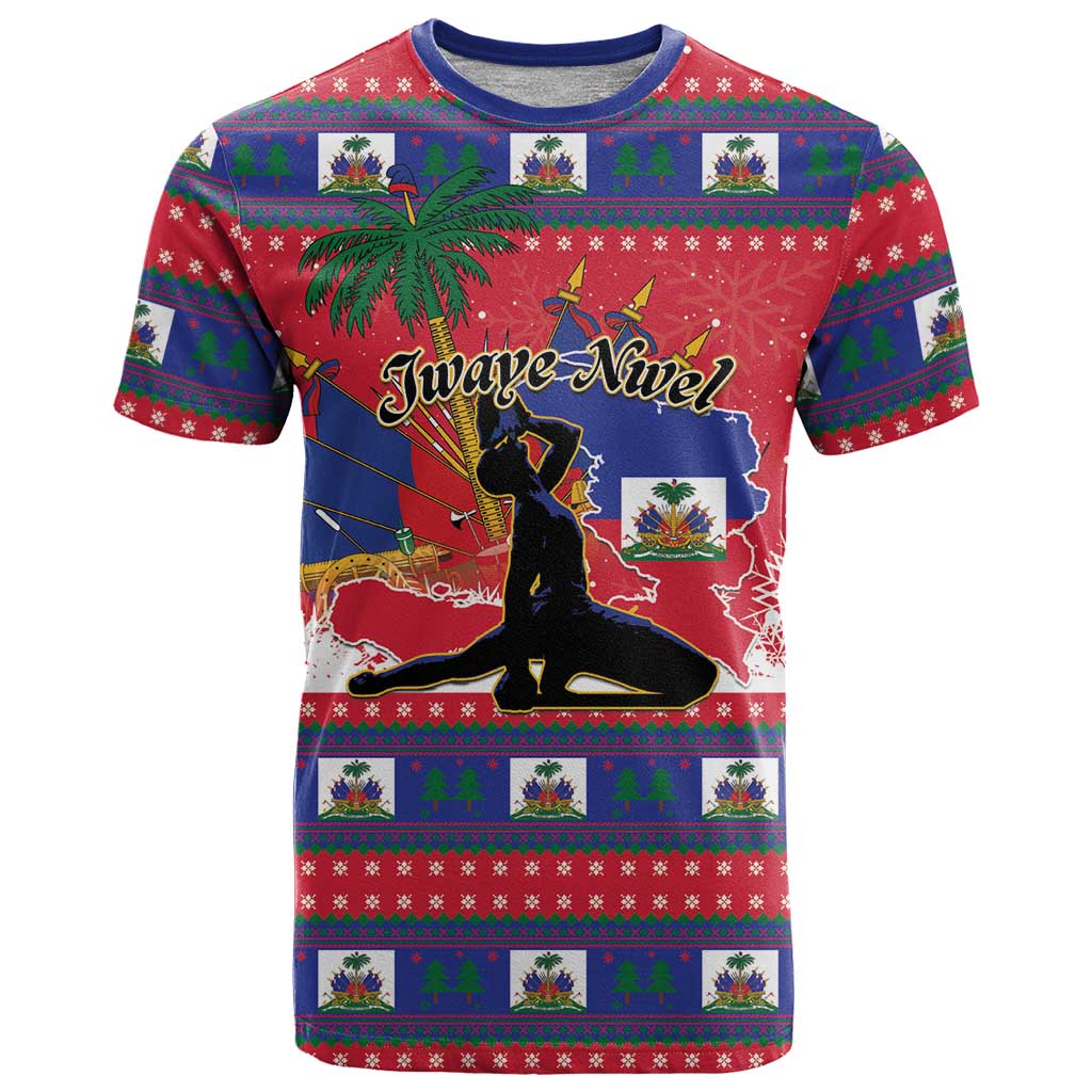 Personalized Ayiti Jwaye Nwel T Shirt Haiti Merry Christmas - Wonder Print Shop