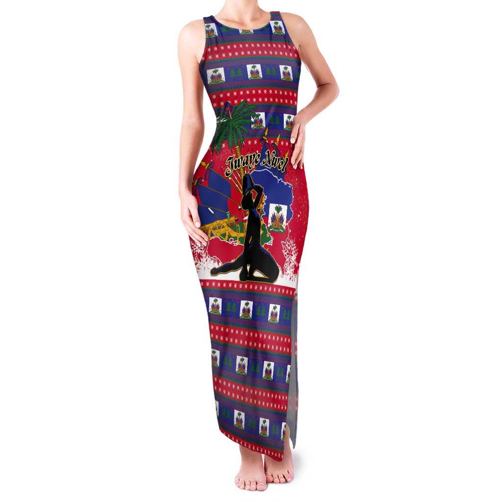 Personalized Ayiti Jwaye Nwel Tank Maxi Dress Haiti Merry Christmas - Wonder Print Shop