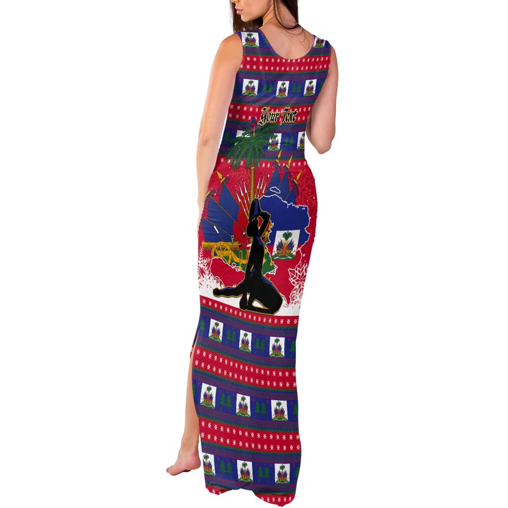 Personalized Ayiti Jwaye Nwel Tank Maxi Dress Haiti Merry Christmas - Wonder Print Shop