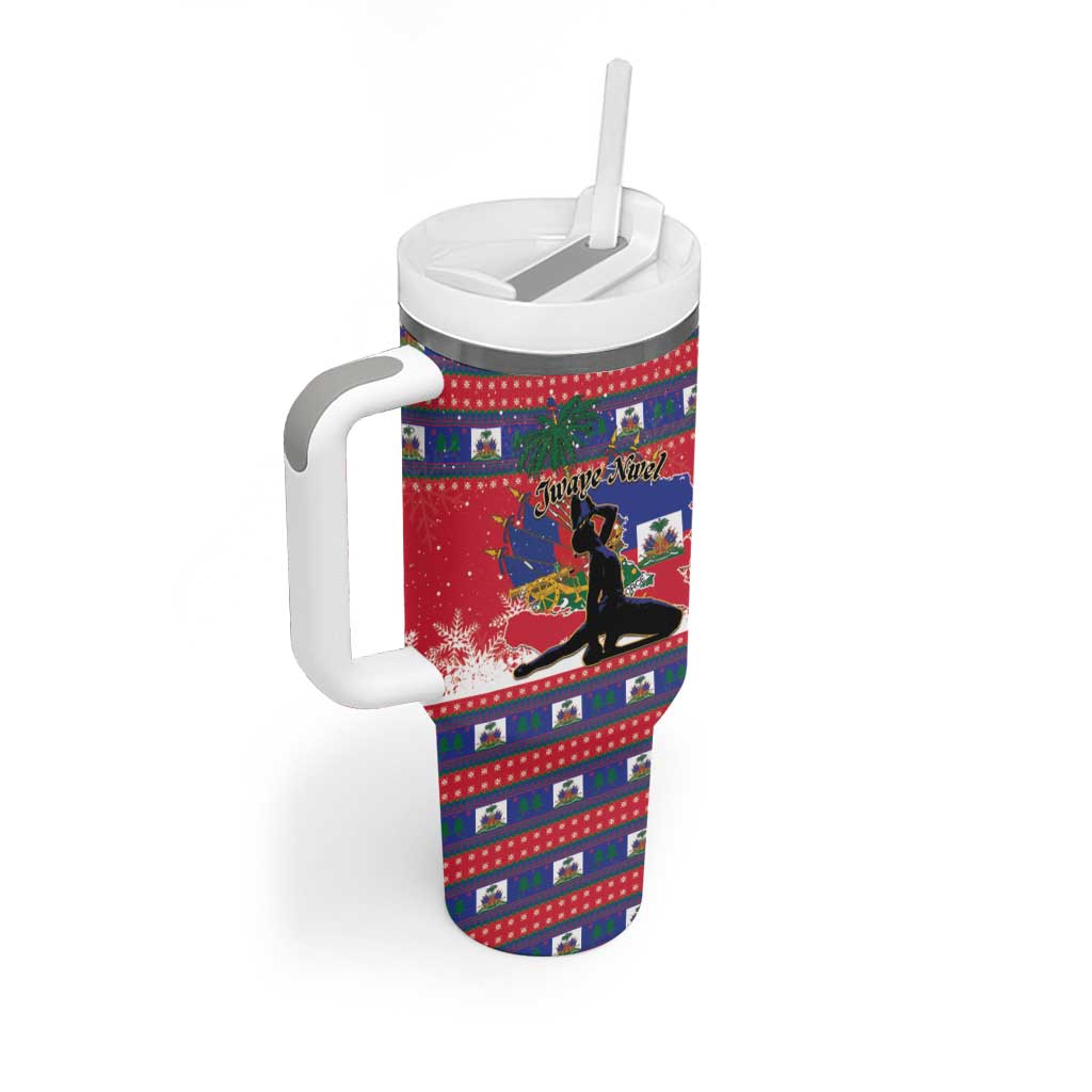 Personalized Ayiti Jwaye Nwel Tumbler With Handle Haiti Merry Christmas - Wonder Print Shop