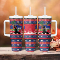 Personalized Ayiti Jwaye Nwel Tumbler With Handle Haiti Merry Christmas - Wonder Print Shop