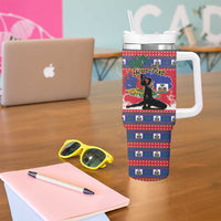 Personalized Ayiti Jwaye Nwel Tumbler With Handle Haiti Merry Christmas - Wonder Print Shop